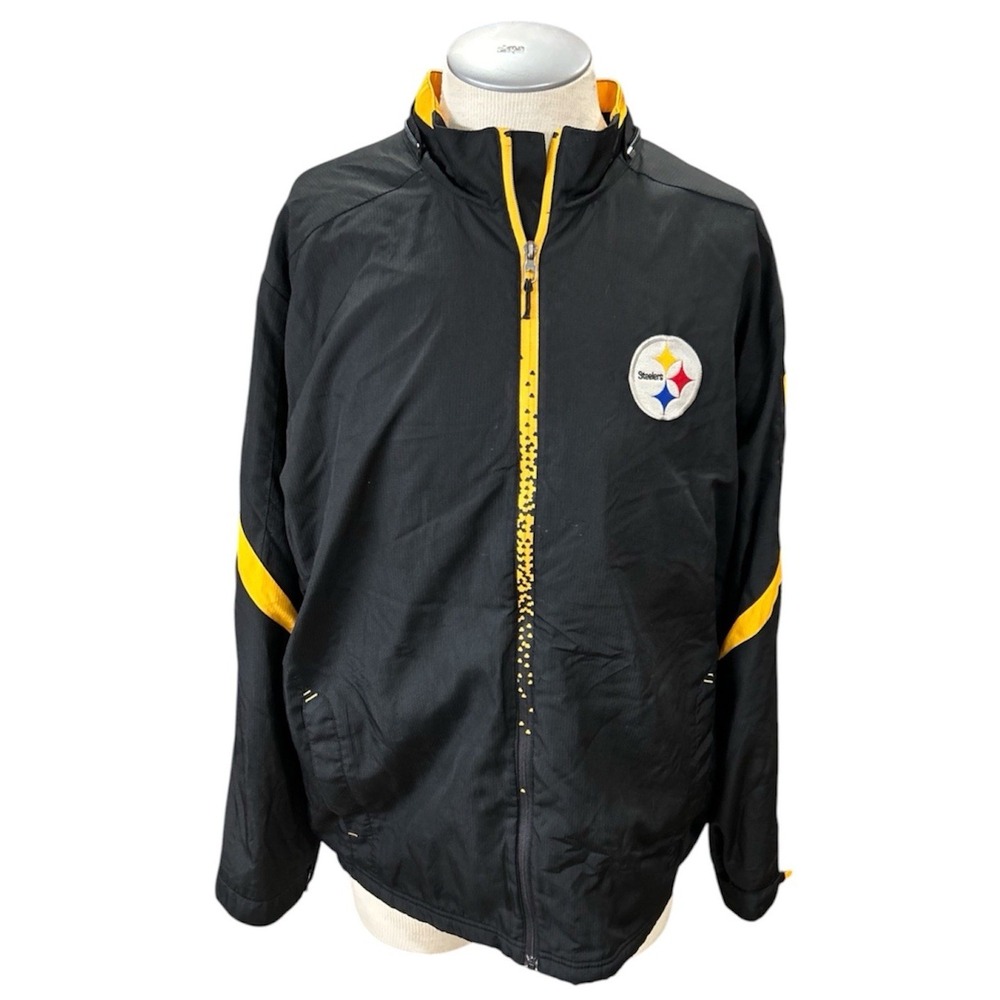 Pittsburgh Steelers mens On Field Reebok Jacket Large Full Zip NFL Football